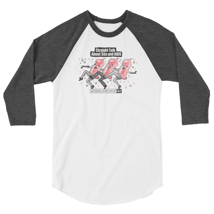 Archive 82: Dancing Condoms 3/4 Sleeve Raglan Shirt
