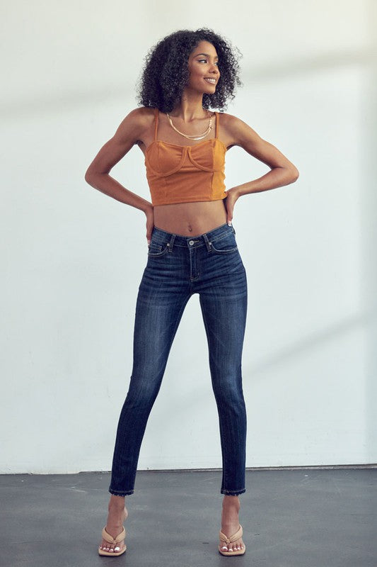 Ashlyn Mid Rise Super Skinny Jeans Jeans Kancan- Tilden Co.