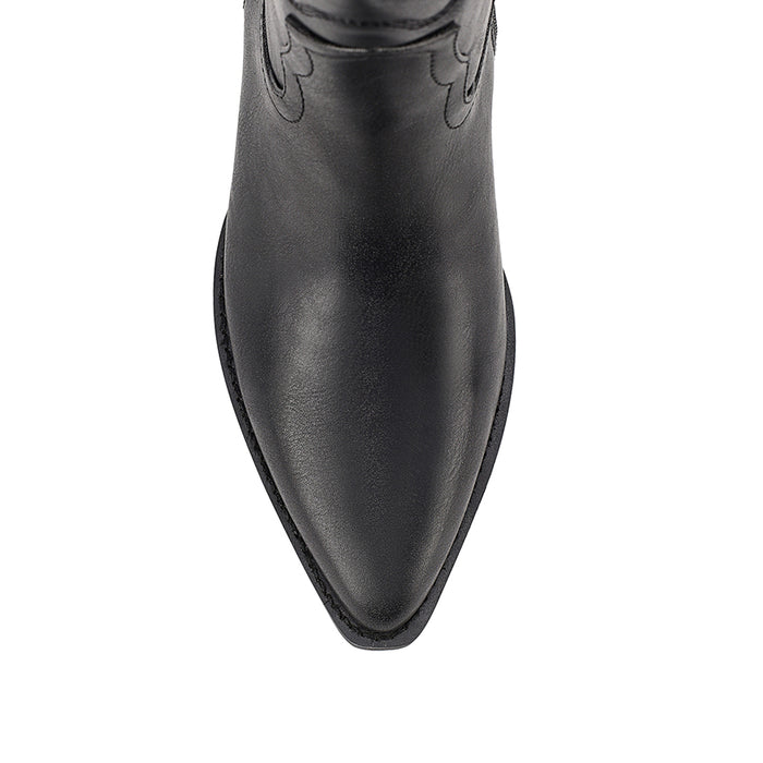 Bentley Cowboy Boots - Black Distressed