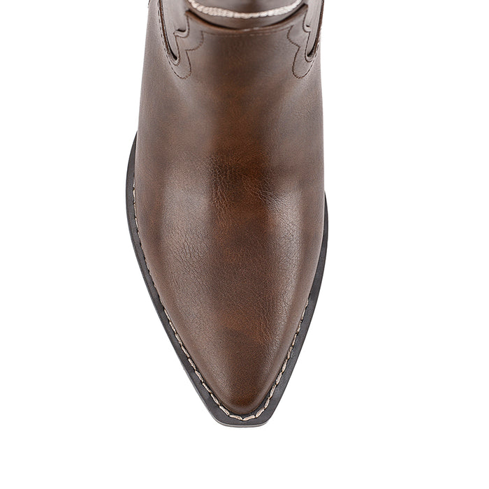 Bentley Cowboy Boots - Brown Distressed