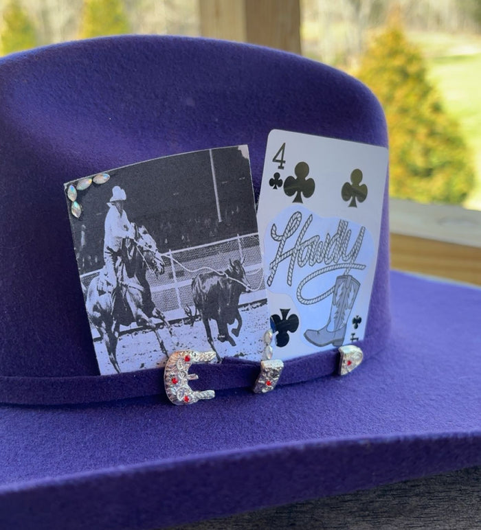 Black & White Tie-Down Roping And Howdy Rope Hat Card Set