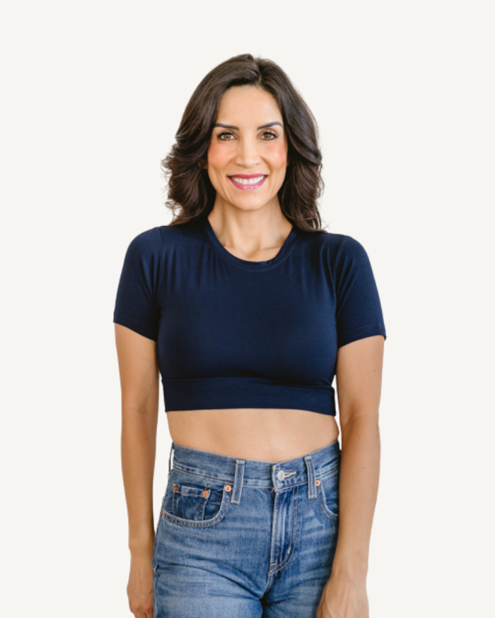 Crew Neck Boyfriend Halftee Navy / XS Navy XS Layering Top HALFTEE Layering Fashions- Tilden Co.