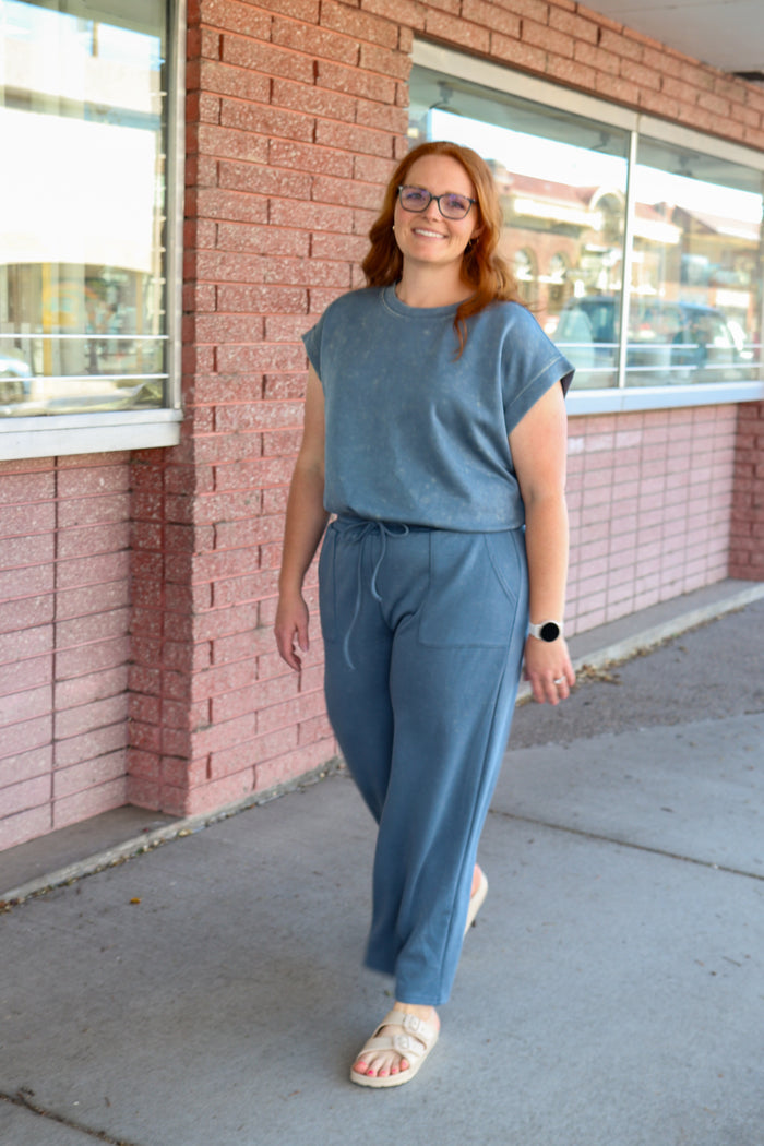Denim Mineral Wash Top T-Shirt Sewn and Seen- Tilden Co.