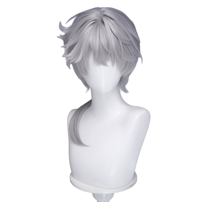 DokiDoki Game Arknights: Endfield Cosplay Ardashir Wig Short Silver Hair Pre Braided