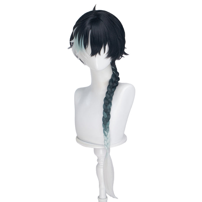 DokiDoki Game Wuthering Waves Cosplay Jingran Wig Long Straight Black Green White Gradient Hair Jing Ran