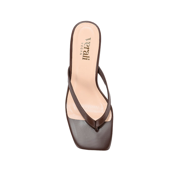 Essence Heeled Thongs - Chocolate Brown