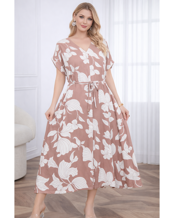 Floral Print Halter Neck Midi Dress - 265