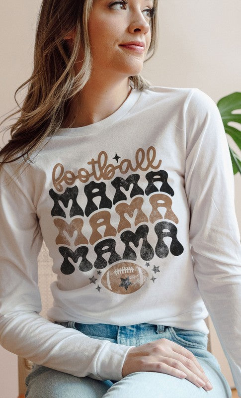 Football Mama Long Sleeve Graphic Tee Long Sleeve Top Kissed Apparel- Tilden Co.