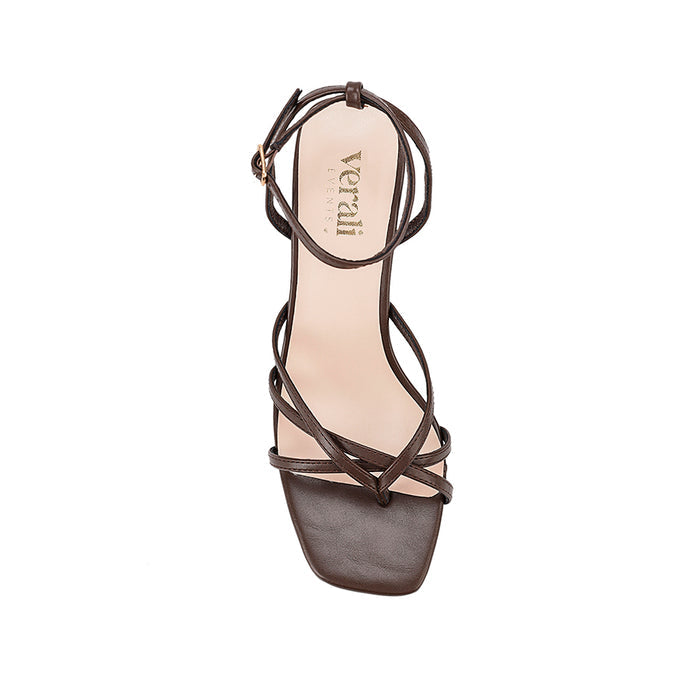 Gio Block Heel Sandals - Chocolate Brown