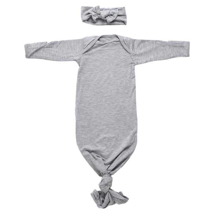 Gray Knotted Gown - Premium from Three Little Tots - Just $24.0! Shop now at Pat's Monograms