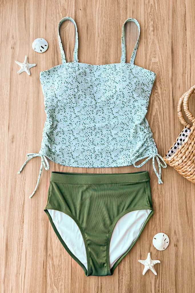 Green Ribbed Swim Bottoms Swim Bottom Mack and Mal- Tilden Co.