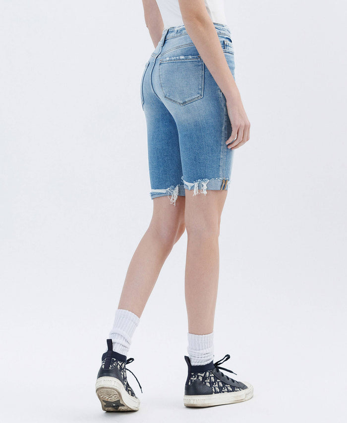 High Rise Raw Hem Bermudas Shorts VERVET by FLYING MONKEY- Tilden Co.