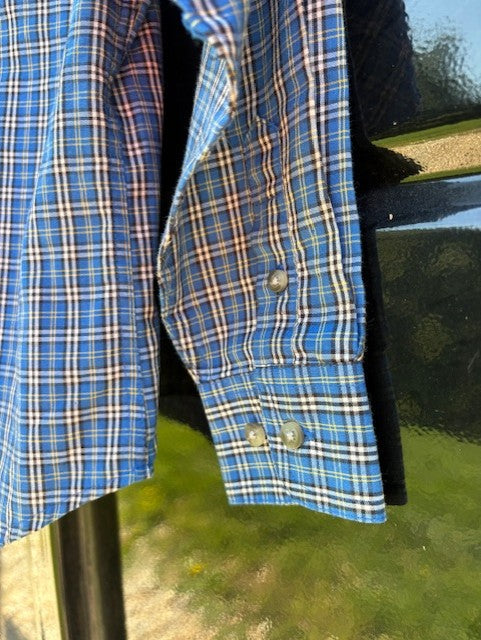 Kid's Wrangler RIATA - Button-up - Blue & White Plaid