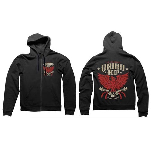 Legendary 50 Black Zip Hoody Red Eagle Design