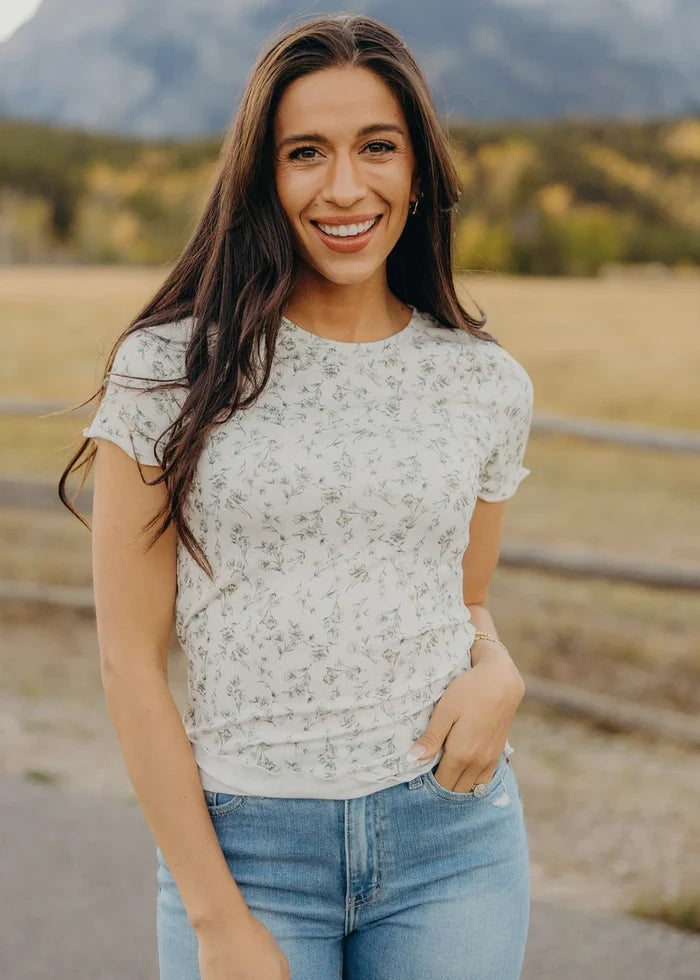 Lettuce Edge Tee in Frosted Stem T-Shirt Mikarose- Tilden Co.