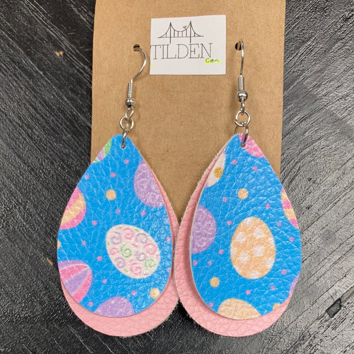 Lt Pink Easter Egg Earrings earring Daydreamer Creations- Tilden Co.