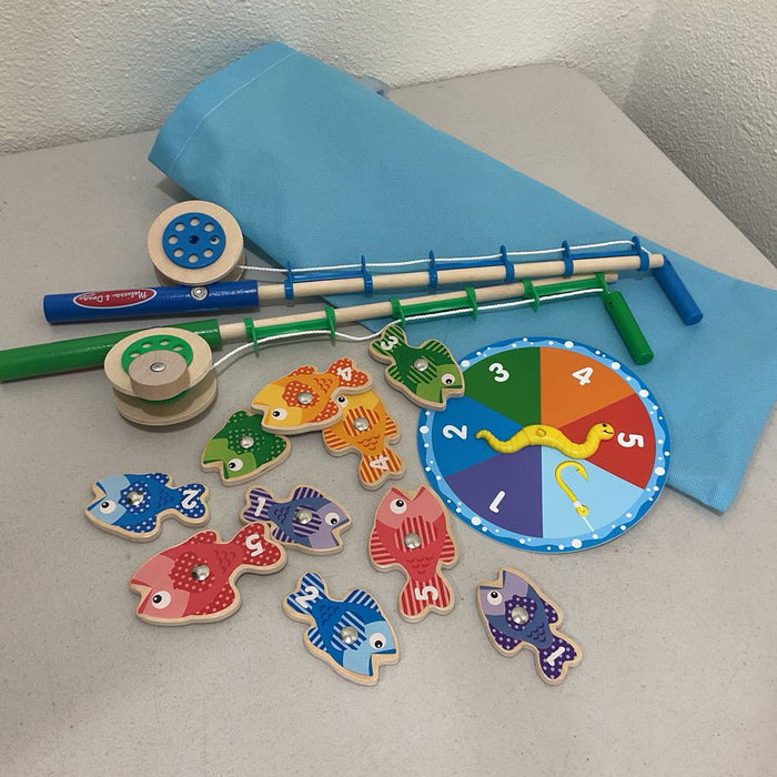 Melissa & Doug Wooden Magnetic Catch & Count Fishing Game