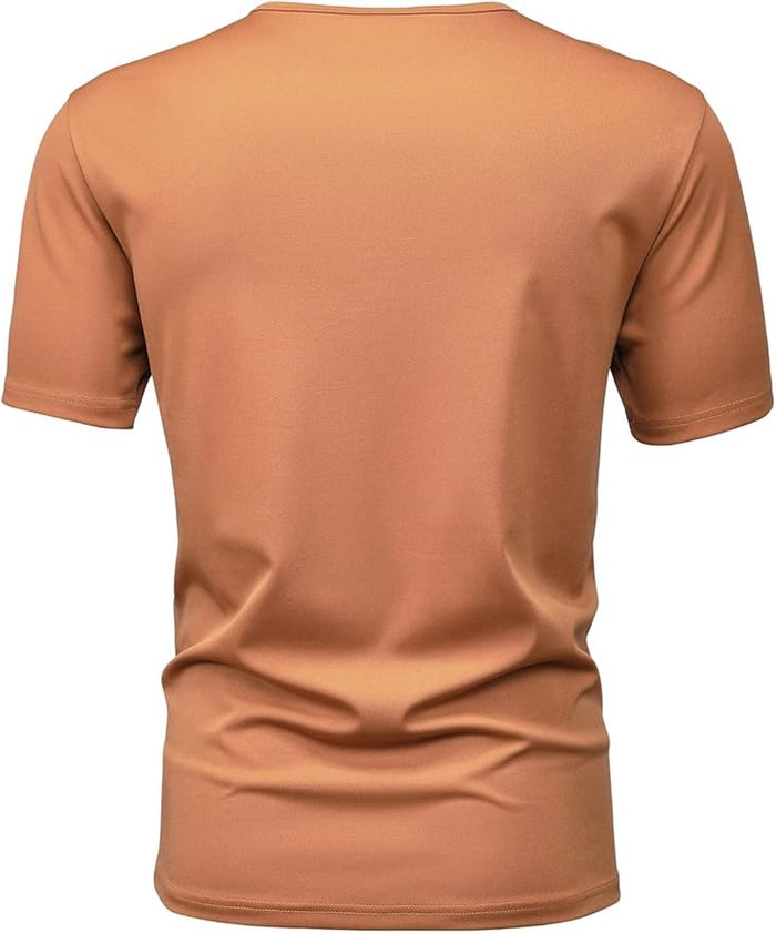 Mens Short-Sleeved Henley Shirt