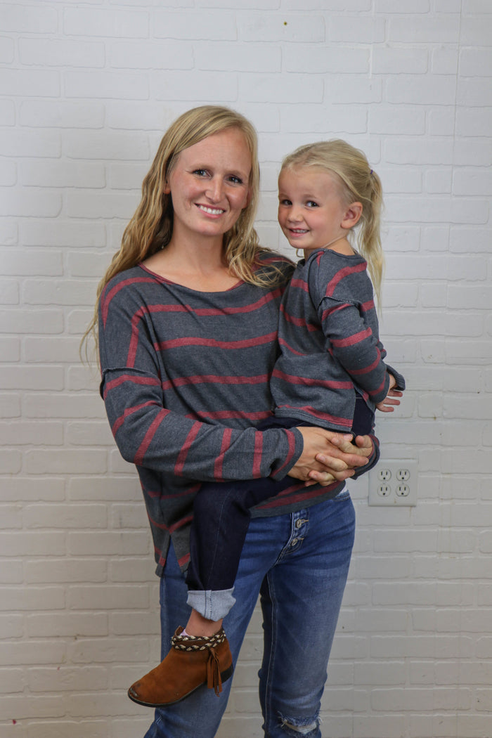 Mommy&Me Stripe Knit Top- Final Sale Long Sleeve Top 12 PM by Mon Ami- Tilden Co.