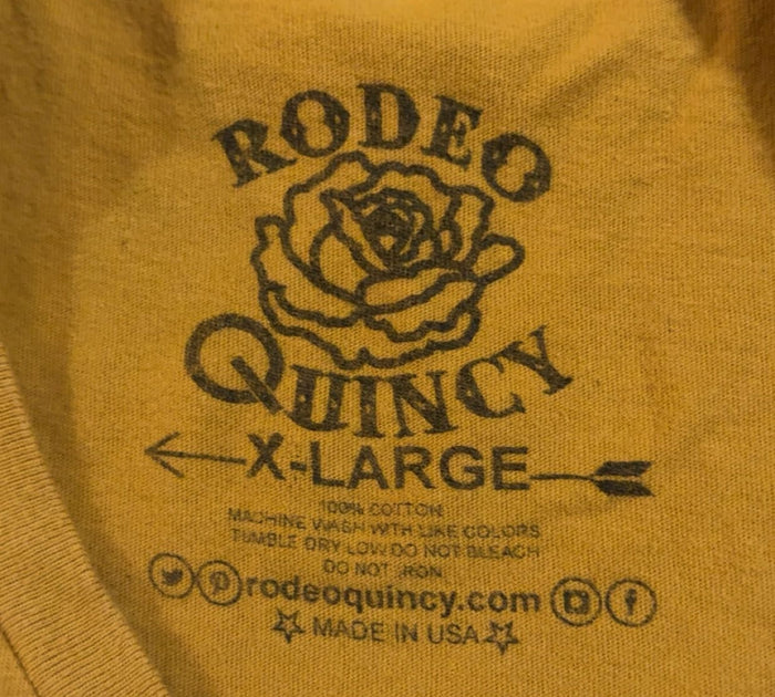 Mustard Yellow Rodeo Quincy Cowgirl X-Large T-Shirt
