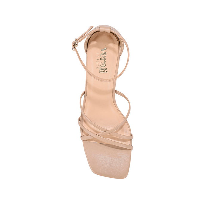 Nelly Block Heel Sandals - Nude
