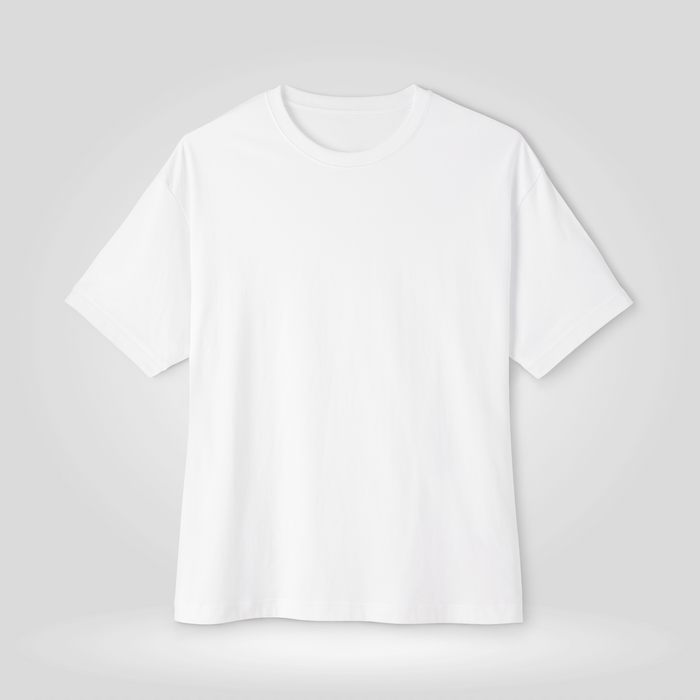 A plain white drop shoulder t-shirt centered on a light gray background | AH Urban Wear PK