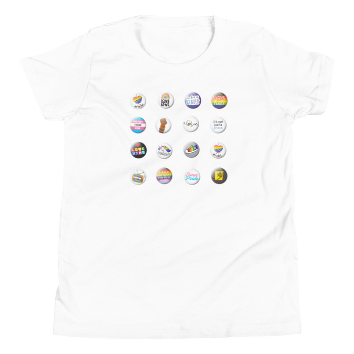 Pride Button Collection Youth Short Sleeve T-Shirt