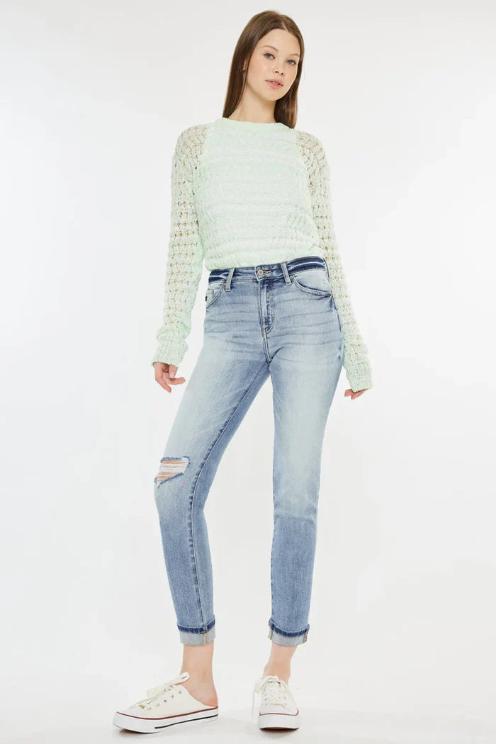 Remio High Rise Mom Jeans Jeans Kancan- Tilden Co.