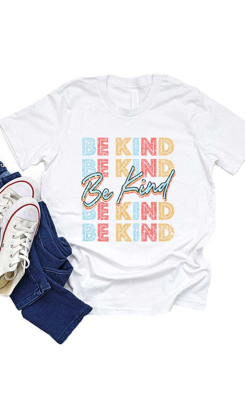 Retro Be Kind Kids Graphic Tee - Final Sale T-Shirt Kids Kissed Apparel- Tilden Co.