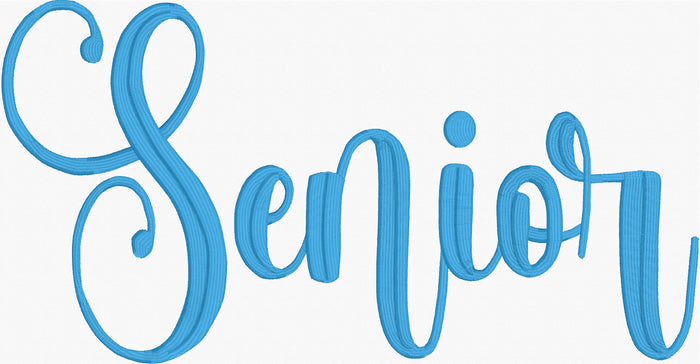 Senior Satin Stitch Embroidery Design + Bling Template SS10