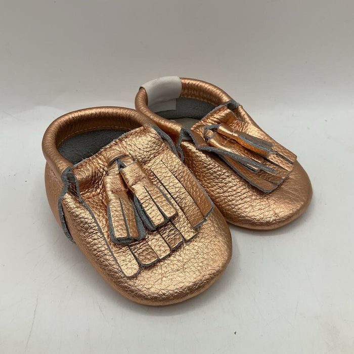 Size 0-6m: Haute Moccs Pink Shimmery Moccasins