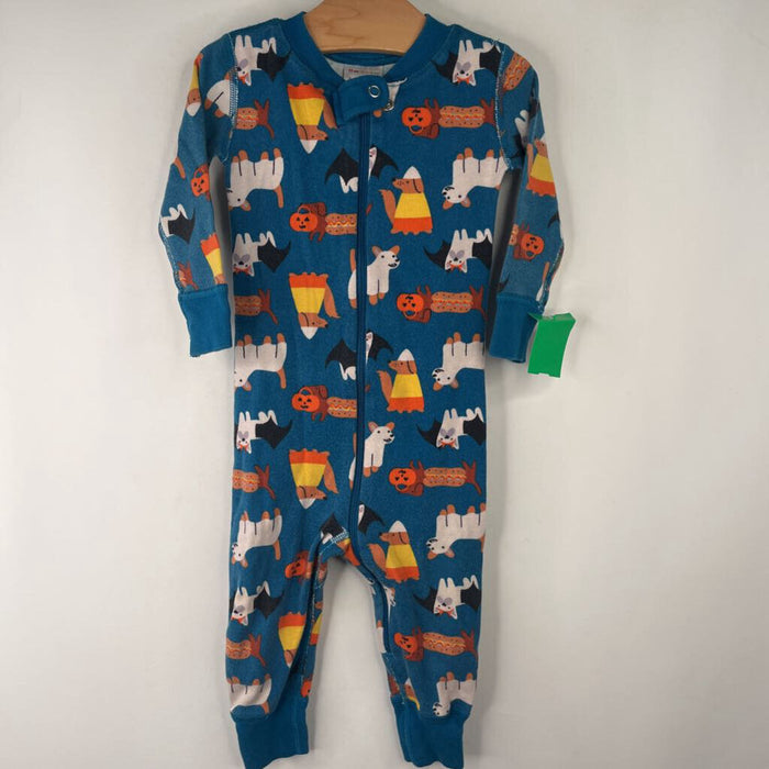 Size 12-18m (75): Hanna Andersson Blue Halloween Dogs 1pc PJs