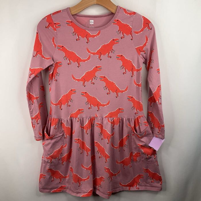 Size 12: Tea Pink/Orange Long Sleeve Dress