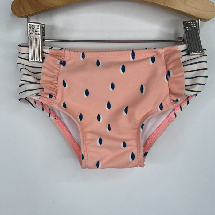 Size 12m: Jessica Simpson Peach/Navy/White Print Long Sleeve 2pc Swimsuit