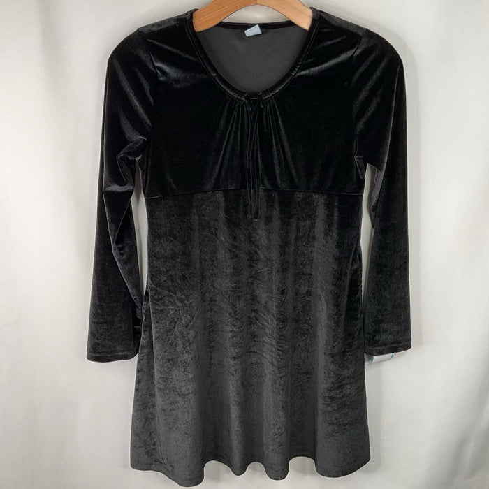 Size: 14-16: Old Navy Black Velvet Long Sleeve Dress