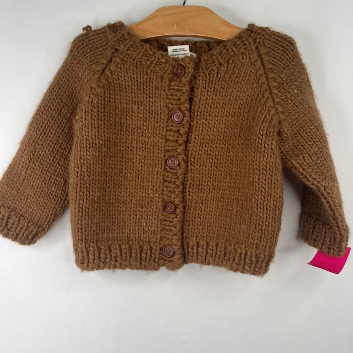 Size 2-4: The Blueberry Hill Brown Knit Cardigan Sweater