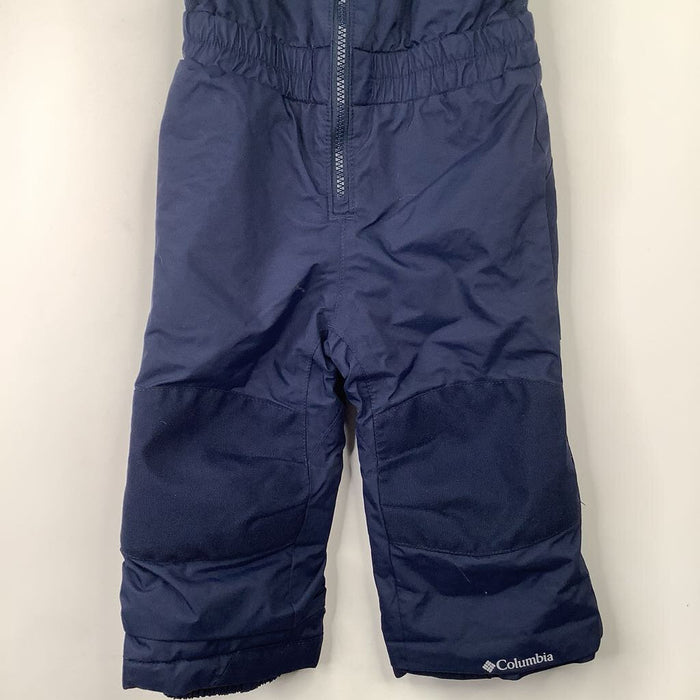 Size 2: Columbia Blue Fleece Upper Snow Bib
