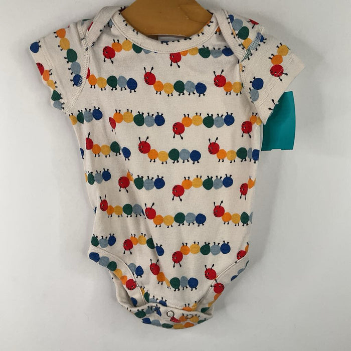 Size 3-6m (60): Hanna Andersson White/Rainbow Caterpillar Print Onesie