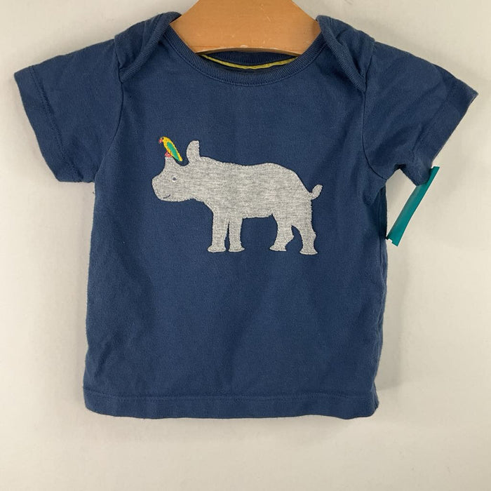 Size 3-6m: Baby Boden Blue/Grey Rhino Print T-Shirt