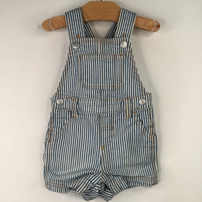 Size 3-6m: Old Navy Blue/White Striped Shortalls