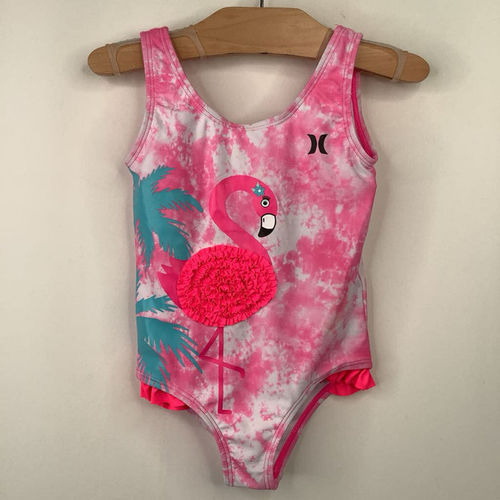 Size 3: Hurley Pink Flamingo 1pc Swimsuit
