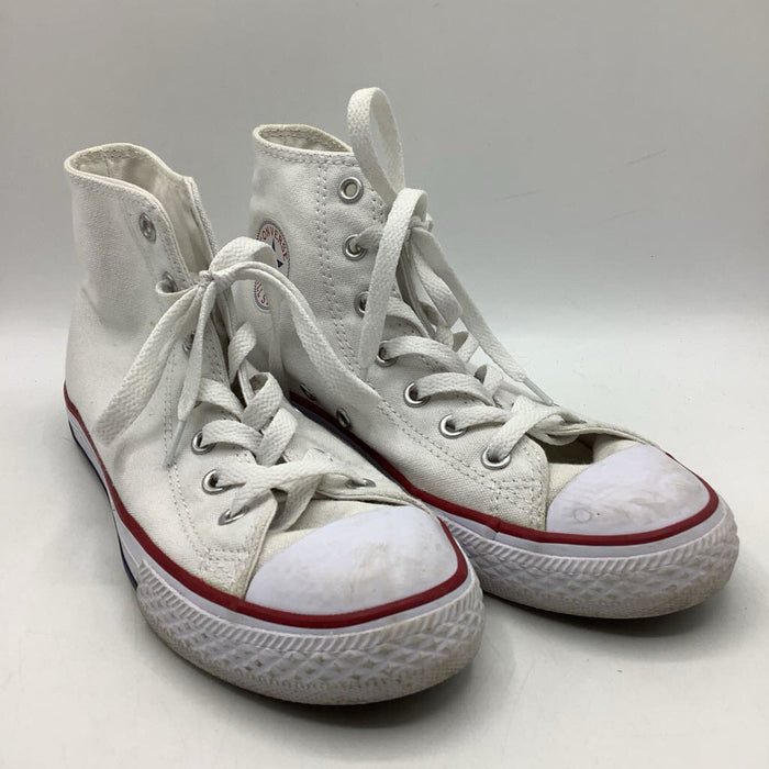 Size 3Y: Converse White Lace Up High Top Sneakers
