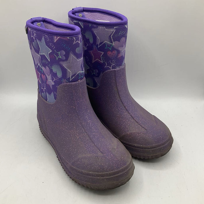 Size 3Y: Western Cheif Purple Sparkly Rain Boots
