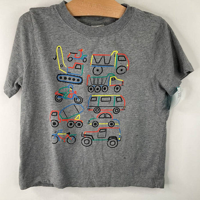 Size 4 (100): Hanna Andersson Grey Colorful Cars T-Shirt