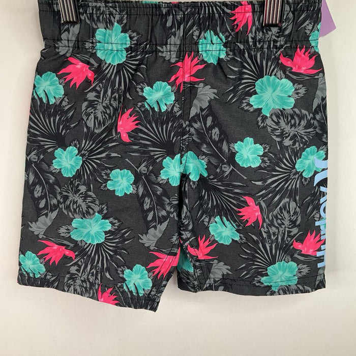 Size 4: Hurley Black Hawaiian Print Swim Trunk