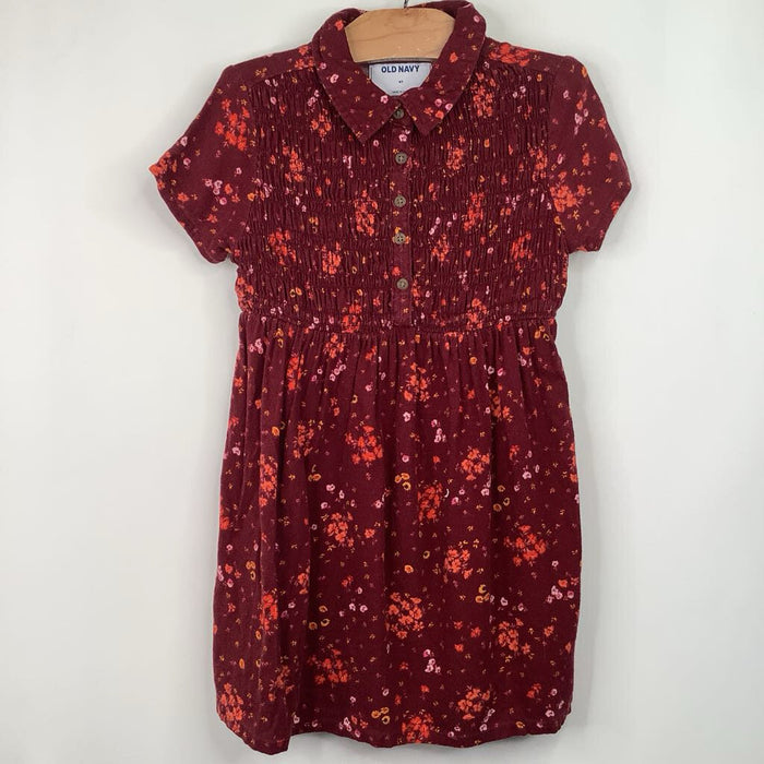 Size 4: Old Navy Red Floral Short Sleeve Dress