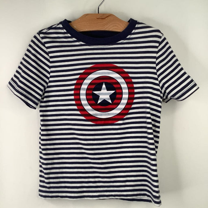 Size 5 (110): Hanna Andersson Marvel Captain America Stripe Shirt