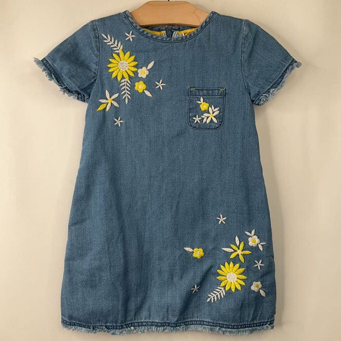 Size 5-6: Boden Blue Yellow Floral Short Sleeve Dress
