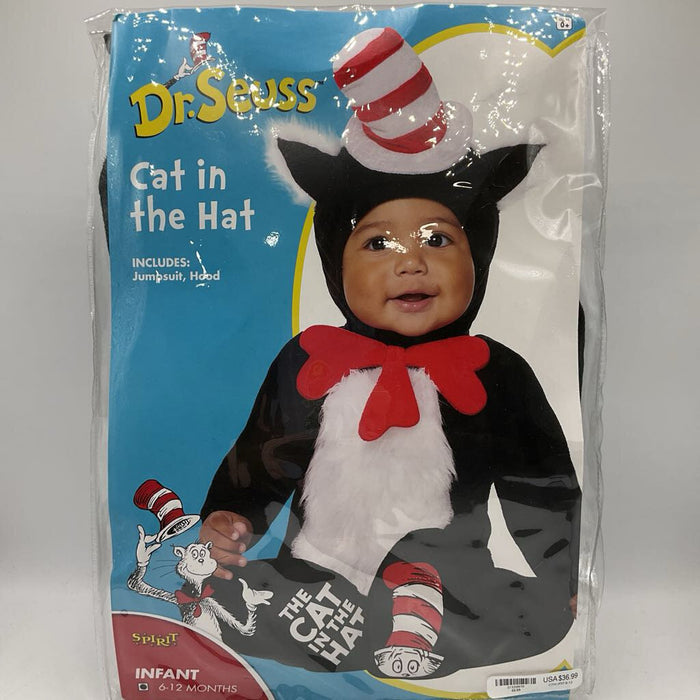 Size 6-12m: Spirit Dr. Suess Black/Red Cat In The Hat Costume