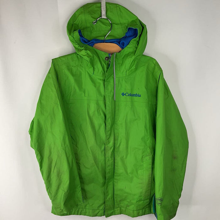 Size 6-7: Columbia Green Rain Coat -DAMAGED